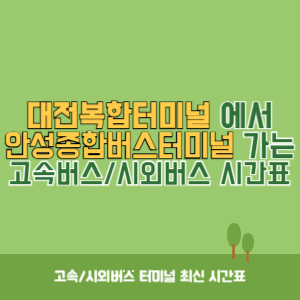 대전복합터미널에서 안성종합버스터미널 가는 시외버스 시간표 최신정보