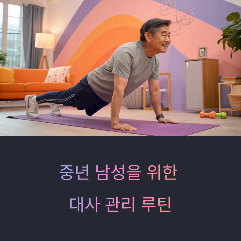 중년 남성을 위한 대사루틴, 중년 남성이 푸시업을 하고 있다