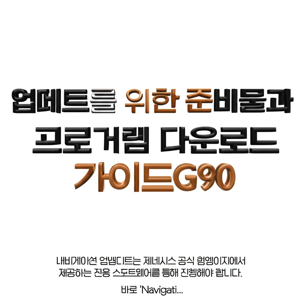 G90 내비 업데이트 시동 끄면 안 ..