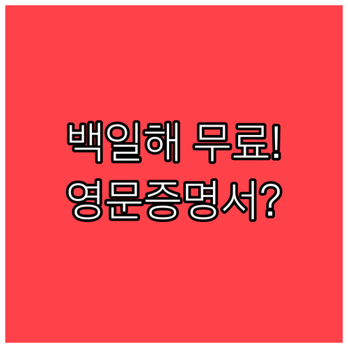 백일해 예방접종 증명서 무료 발급과 ..