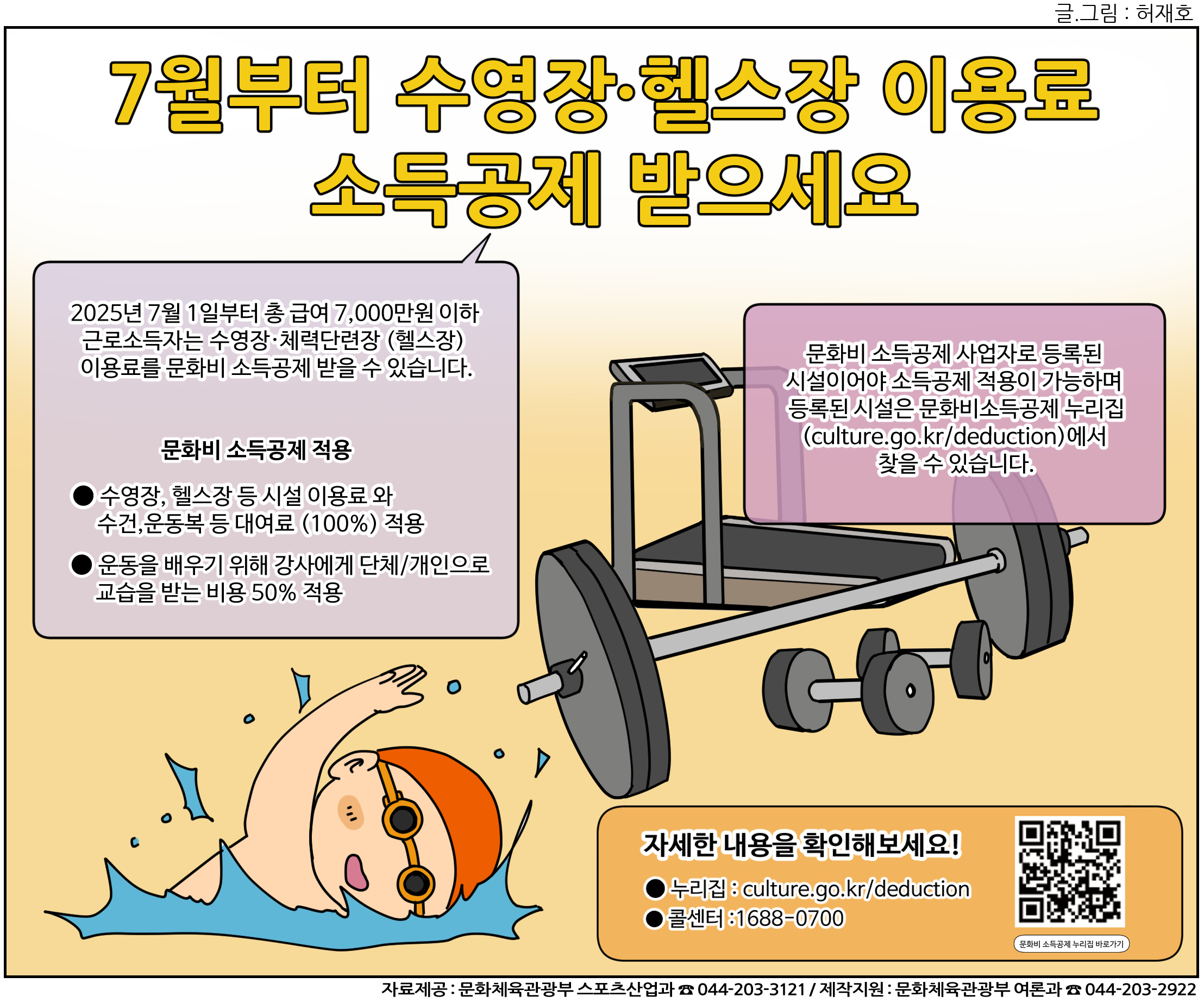 체육시설 이용료 소득공제, 문체부 보도자료 제공, 소득공제 안내 만화, 202507