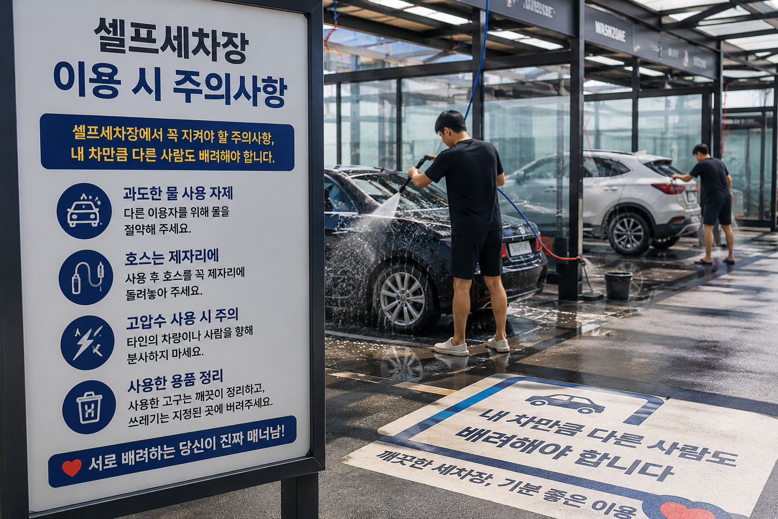 세차장 주의사항
