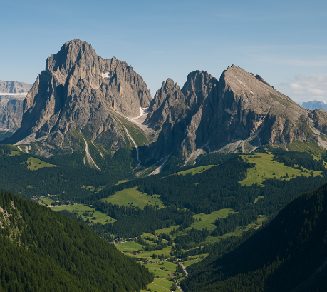 자연 장벽인 산맥과 문명의 단절이 표현된 이미지