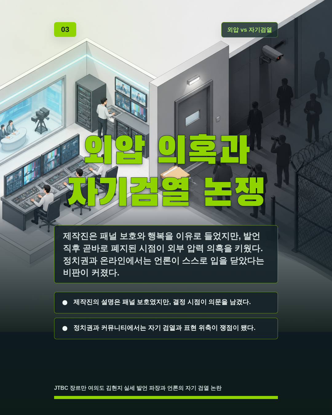 외압 의혹과 자기검열 논쟁