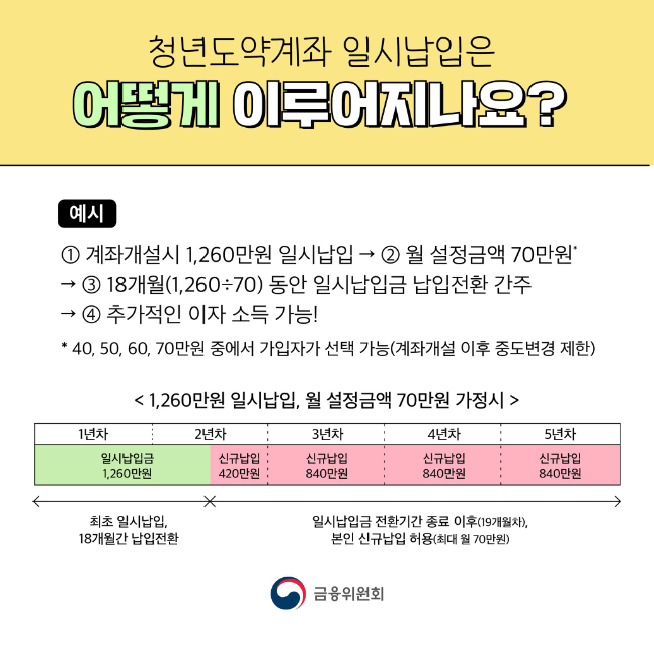 청년도약계좌 일시납입&#44; 연계 가입신청(청년희망적금 만기)