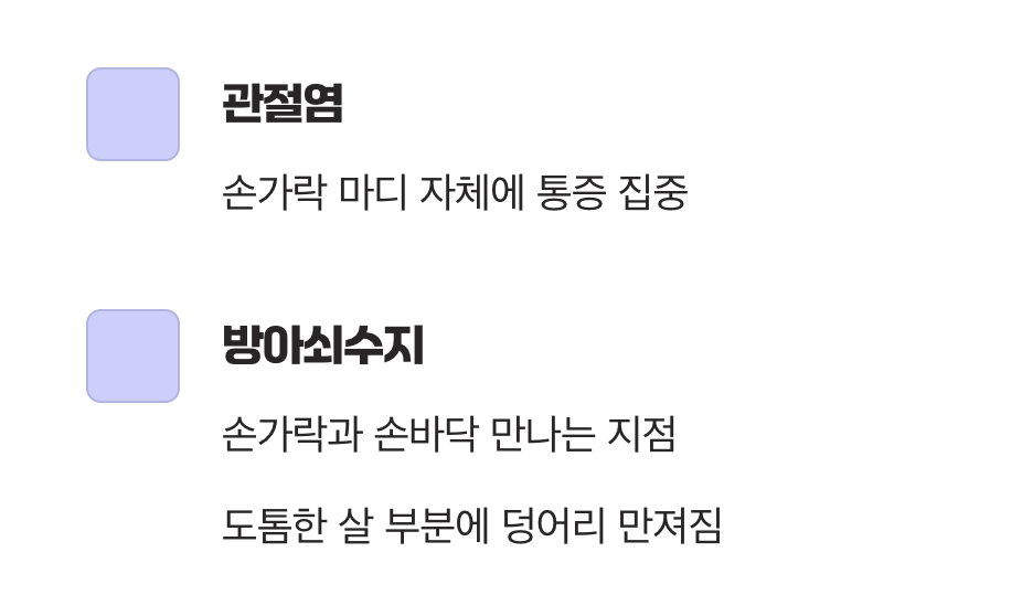 결정적 차이 2: 아픈 위치가 다르다