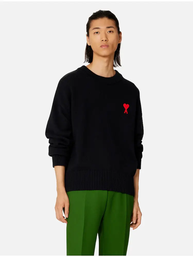 아미 크루넥 스웨터 남성 모델컷