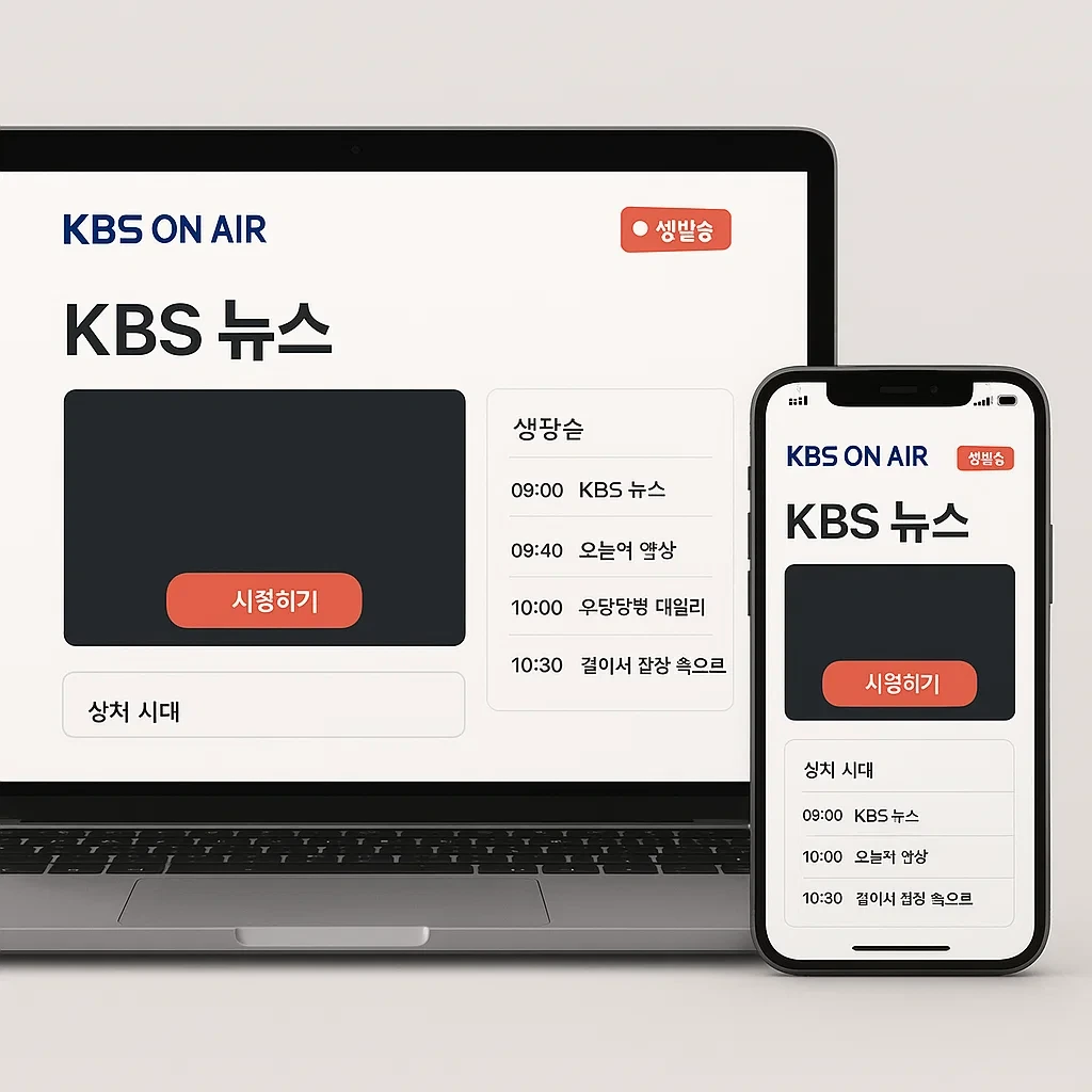KBS 온에어 실시간 시청법 총정리: 로그인 없이 무료 시청