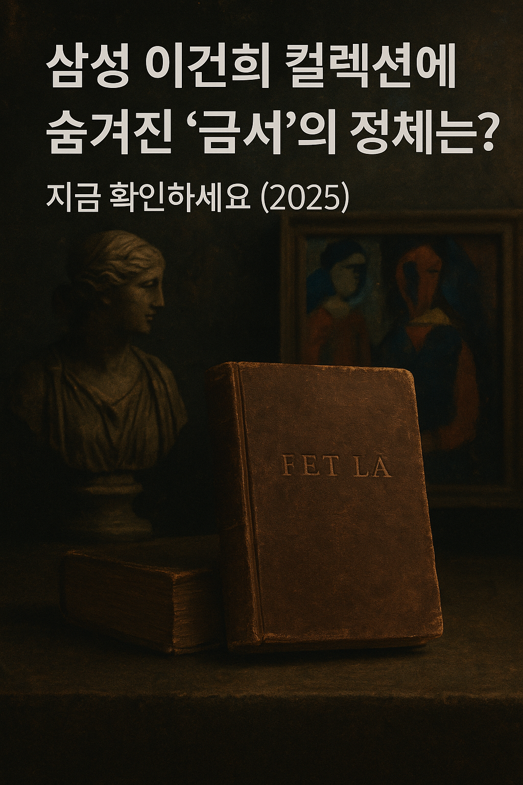 삼성 이건희 컬렉션에 숨겨진 금서처럼 감춰진 미공개 작품을 상징적으로 표현한 이미지
