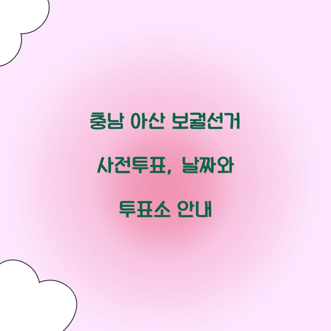 충남 아산 보궐선거 사전투표