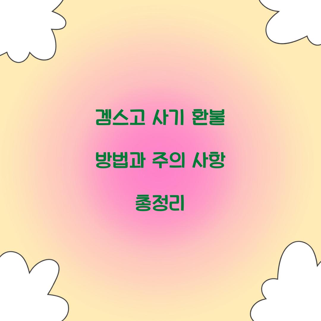 겜스고 사기 환불