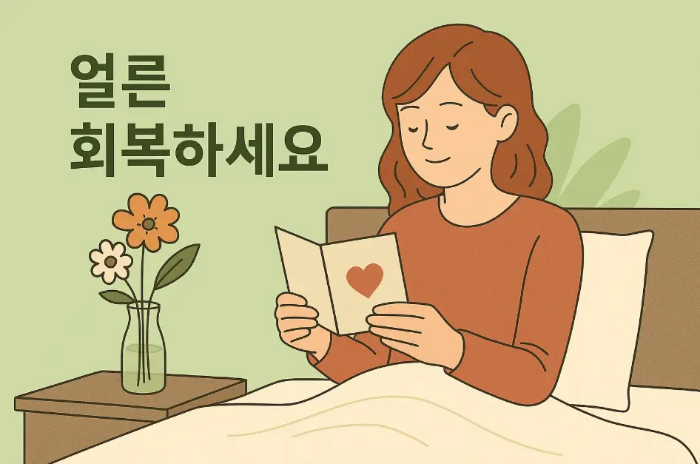병문안-얼른-회복-하세요-여자