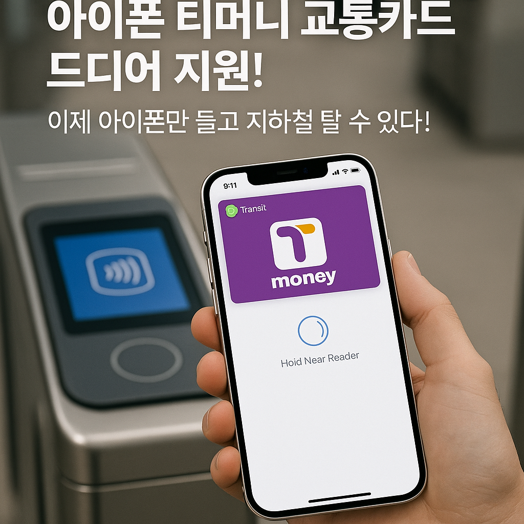 아이폰 티머니 교통카드 드디어 지원! 이제 아이폰만 들고 지하철 탈 수 있다!