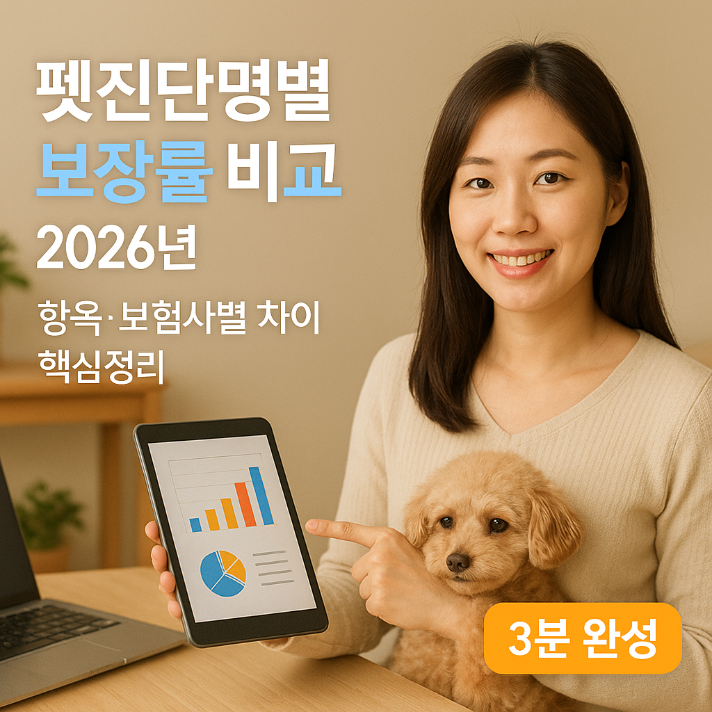 펫진단명별 보장률 비교 2026년 | 항목·보험사별 차이 핵심정리