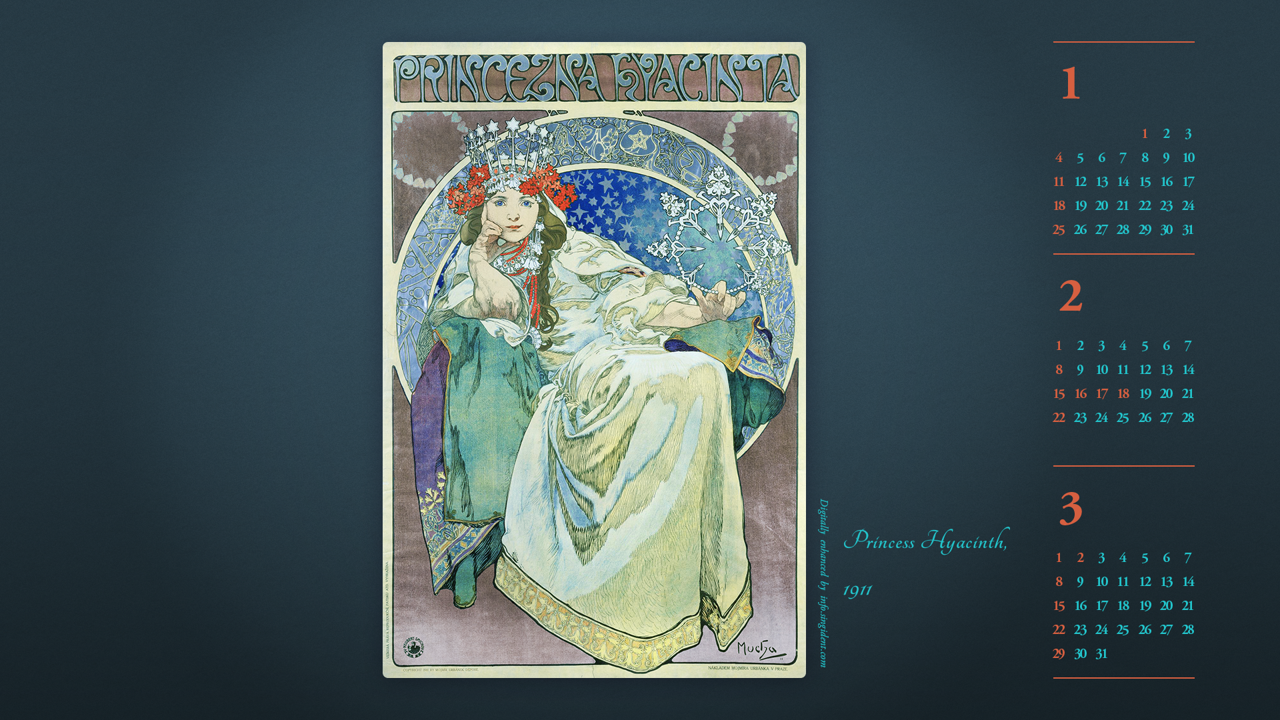 09 히아신스 공주 B - 2026년2월 달력배경화면