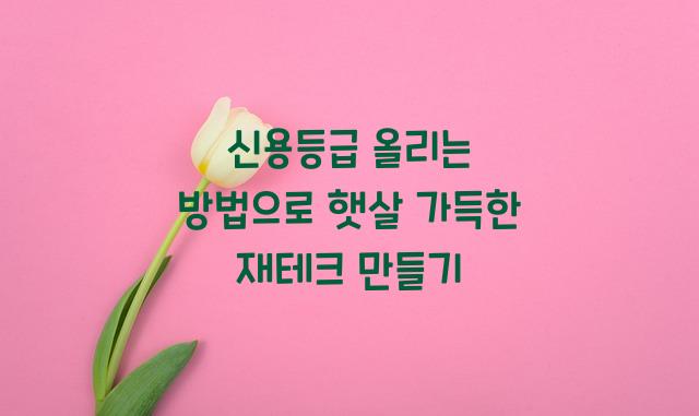 신용등급 올리는 방법