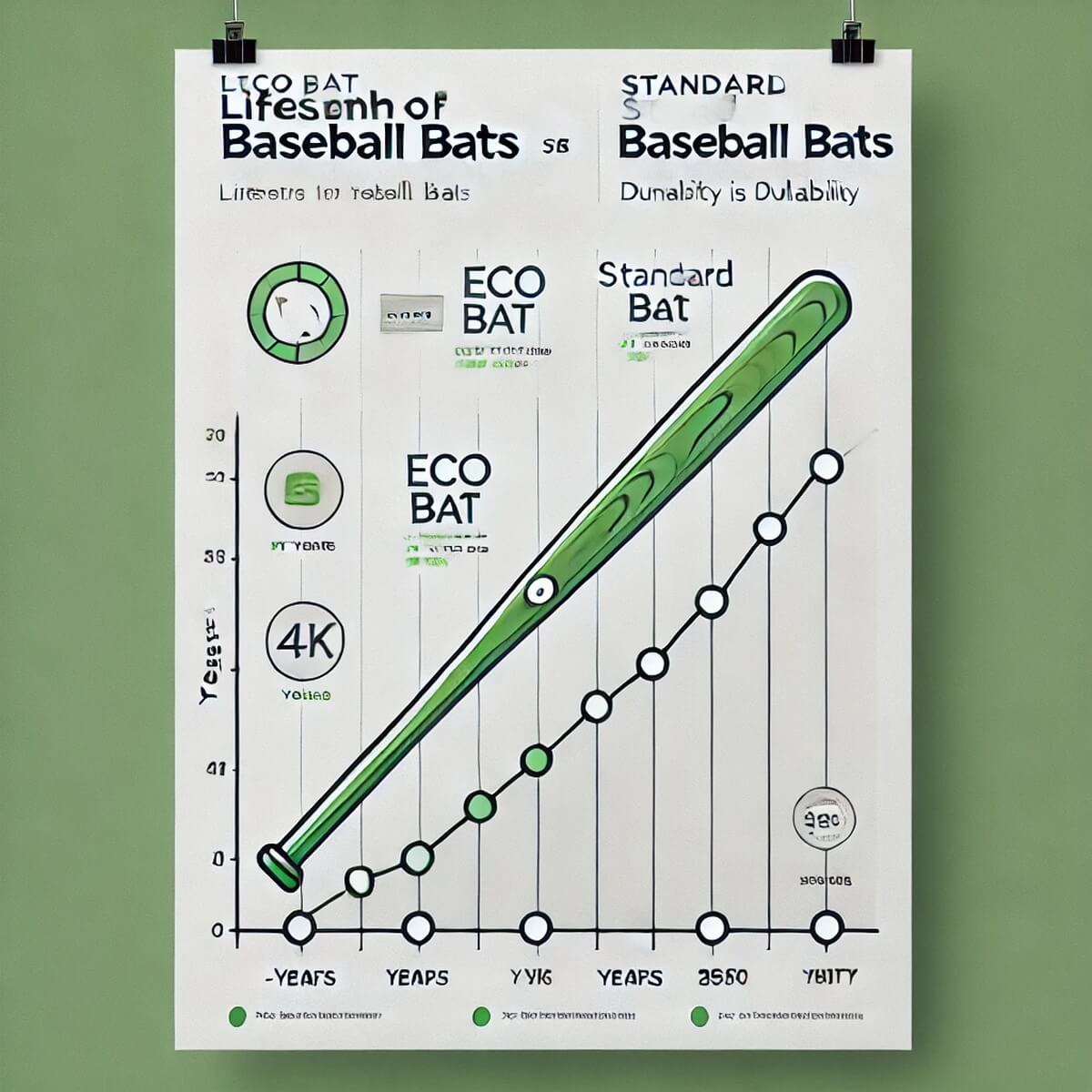 친환경 배트와 일반 배트의 수명 비교 인포그래프