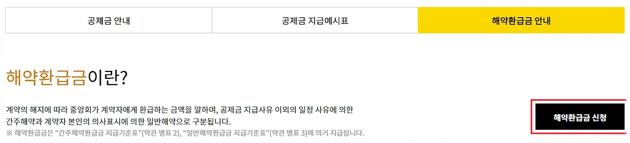 노란우산공제 해지 안내 이미지