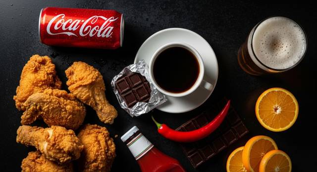 【IMG5 — 역류성 식도염에 나쁜 음식 8가지 플랫레이 이미지】