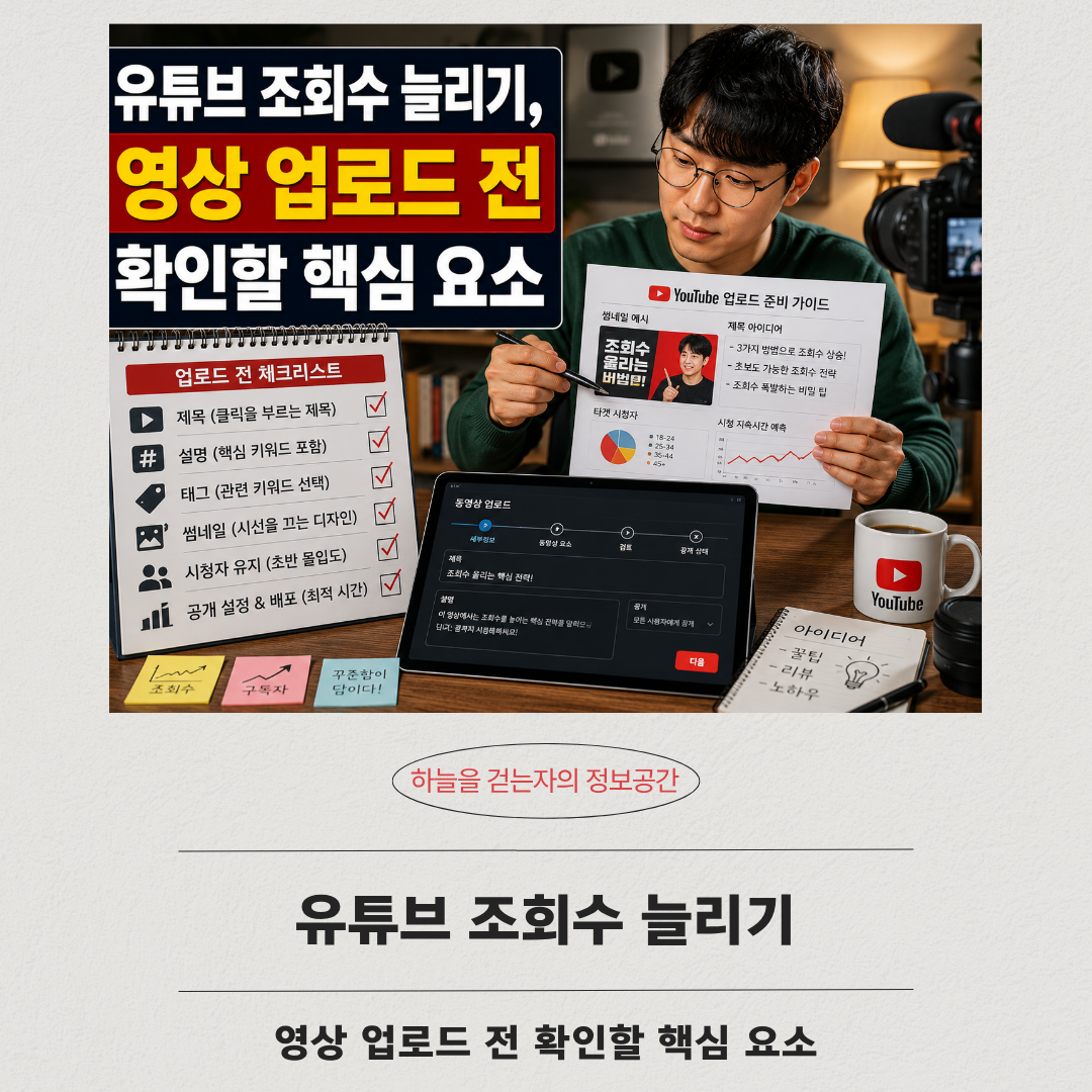 유튜브 조회수 늘리기, 영상 업로드 전 확인할 핵심 요소