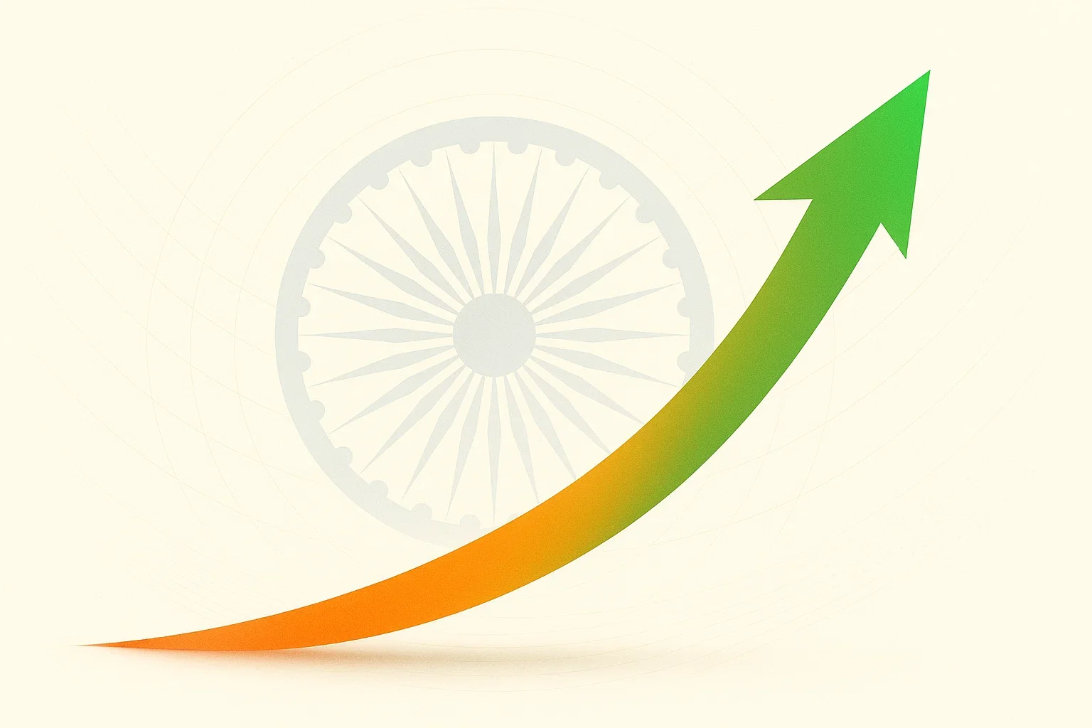 인도 국기와 함께 성장하는 그래프가 보이는 대표 이미지