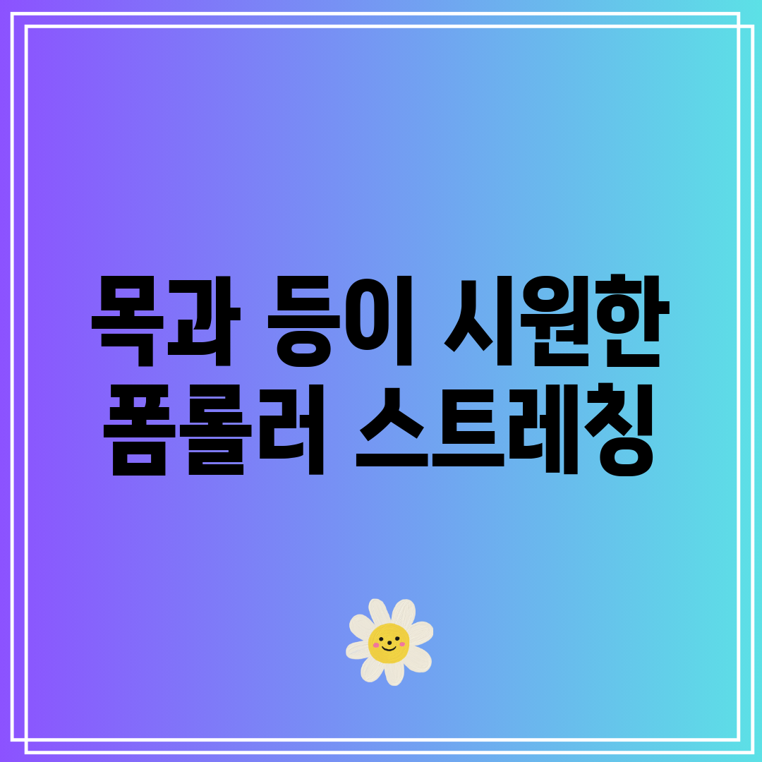 목과 등이 시원한 폼롤러 스트레칭