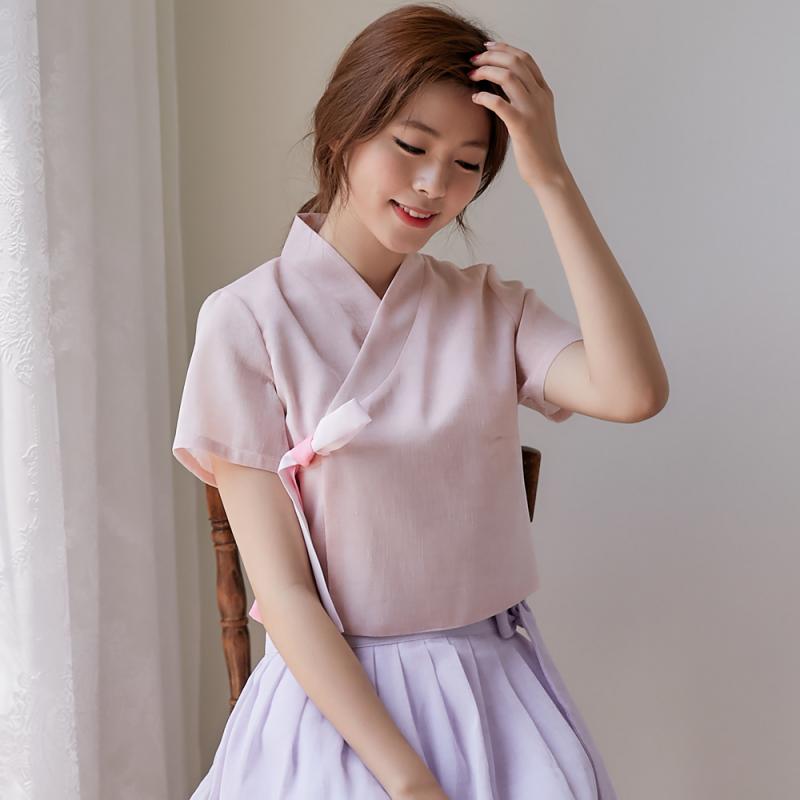 여름생활한복 순수 분홍 저고리