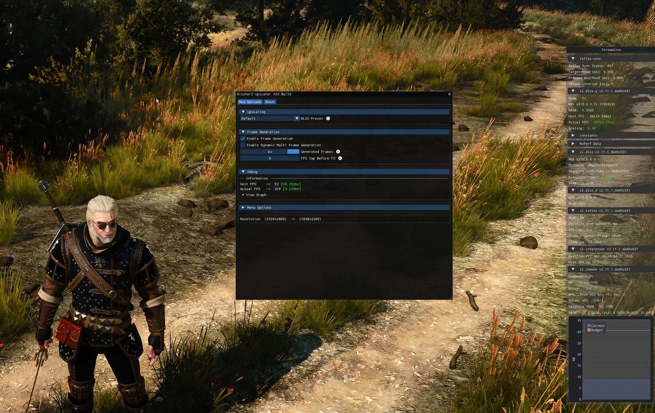 위쳐3 모드 설정 메뉴 치트 콘솔 Debug Console 적용