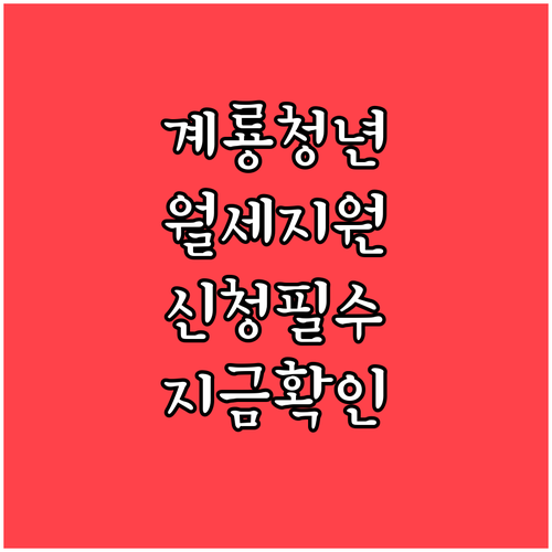 계룡시 청년월세지원 신청 자격 및 온..