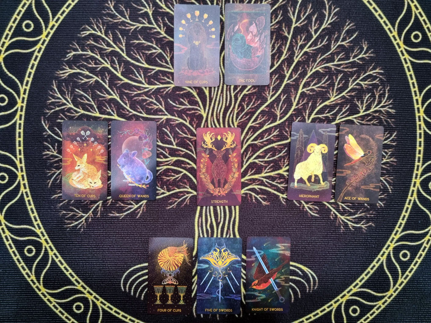 오리엔스 타로덱으로 타로를 펼친 장면 by Dream21