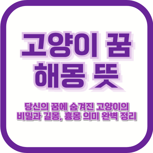 고양이 꿈 해몽 뜻: 당신의 꿈에 숨겨진 고양이의 비밀과 길몽, 흉몽 의미 완벽 정리