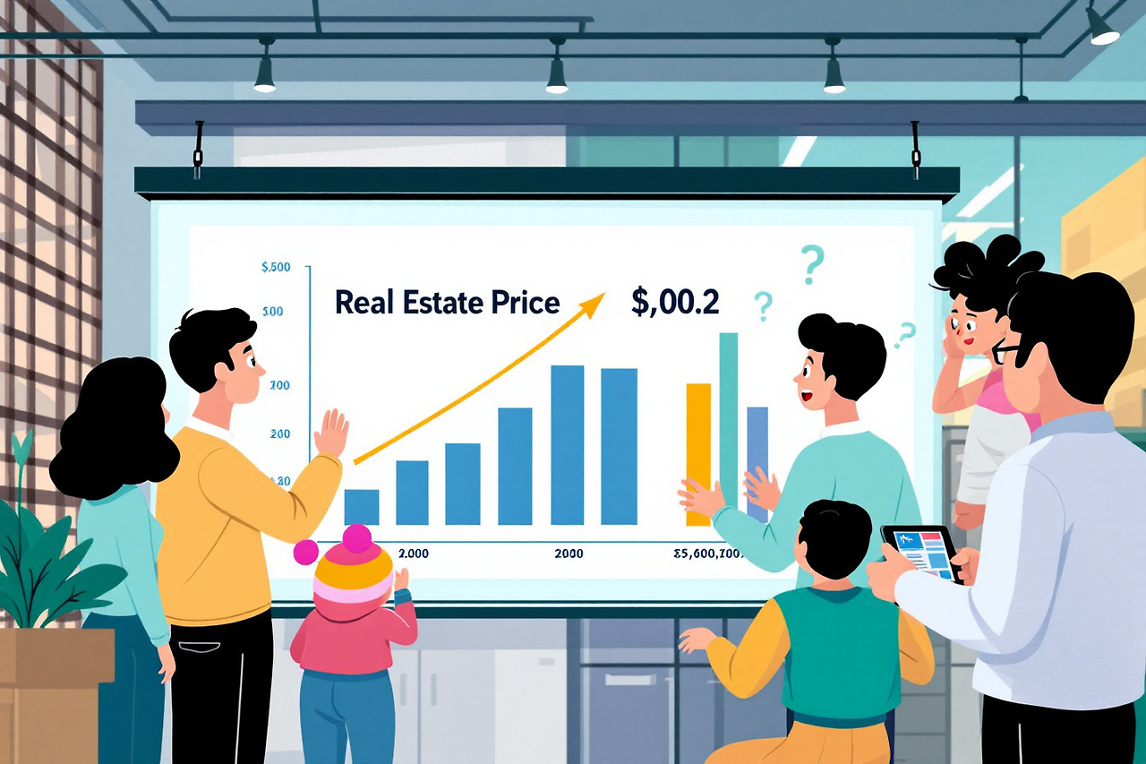 토지가견이 상승하는 모습을 그래프로 나타내는 표시