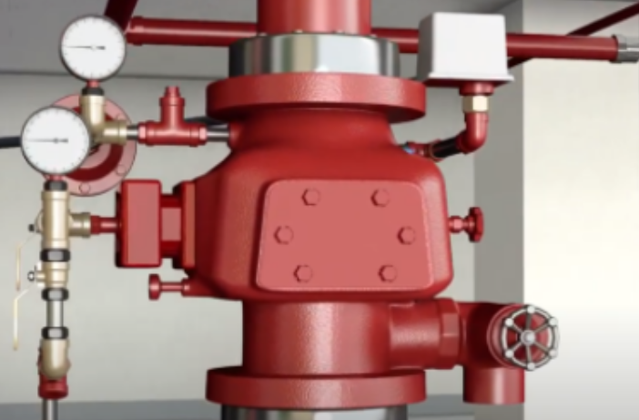 건식스프링클러(Dry type Sprinkler System), Dry pipe valve, 급속개방기구,QOD, 엑설레이터, Exhauster, Air Compressor, Dry Pendent Type Head