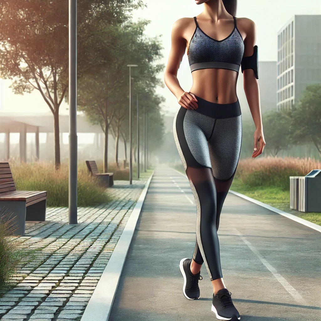 A woman taking a walk outside