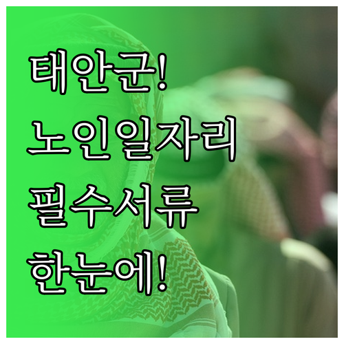 태안군 시니어클럽 노인일자리 신청 서..