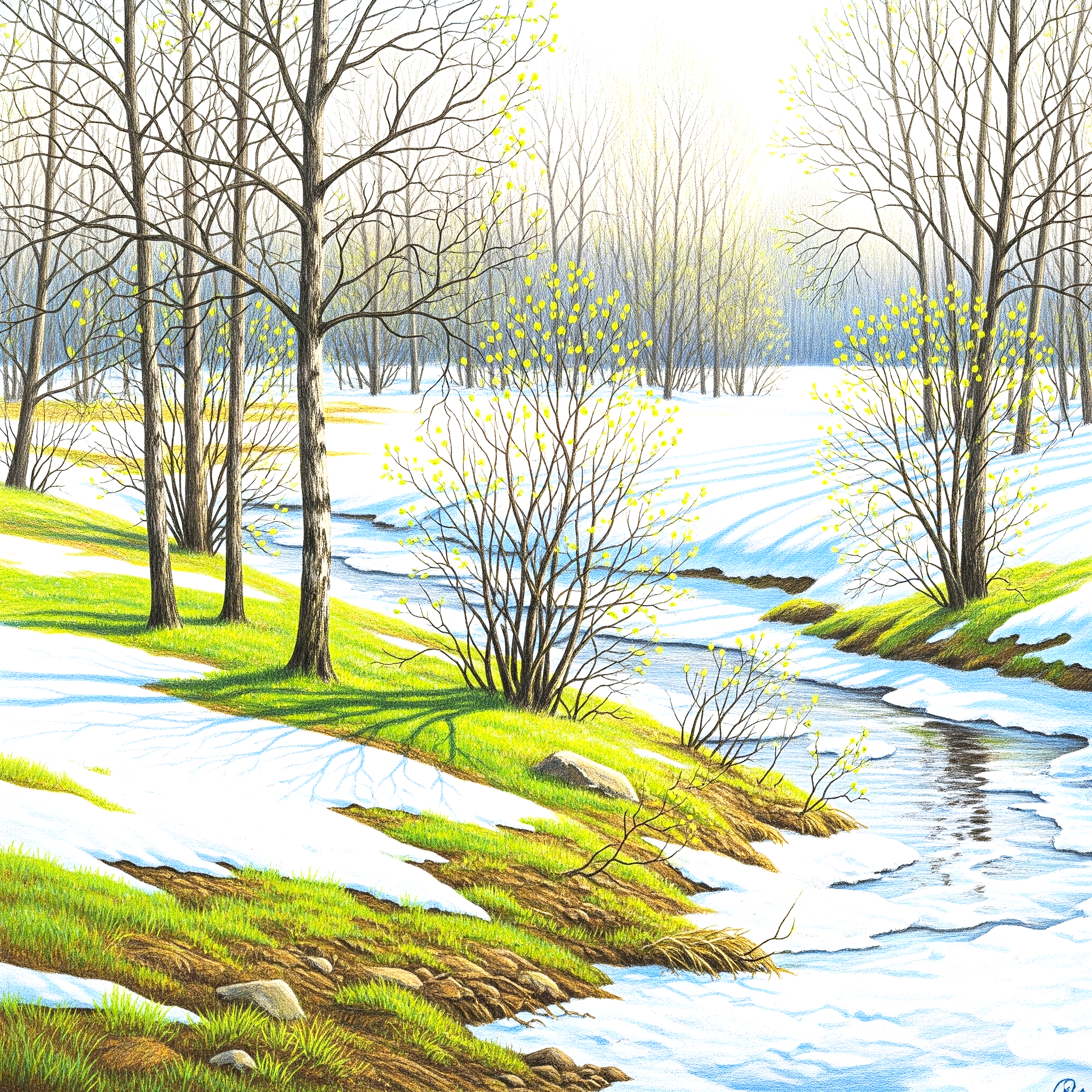 북쪽 지방의 봄 풍경