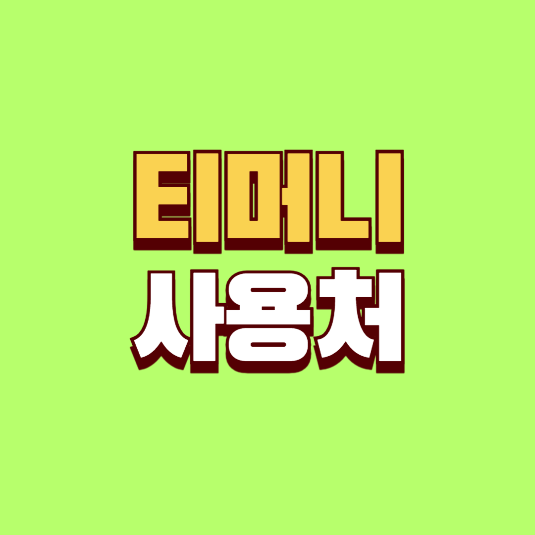 티머니(T-money) 사용처 안내