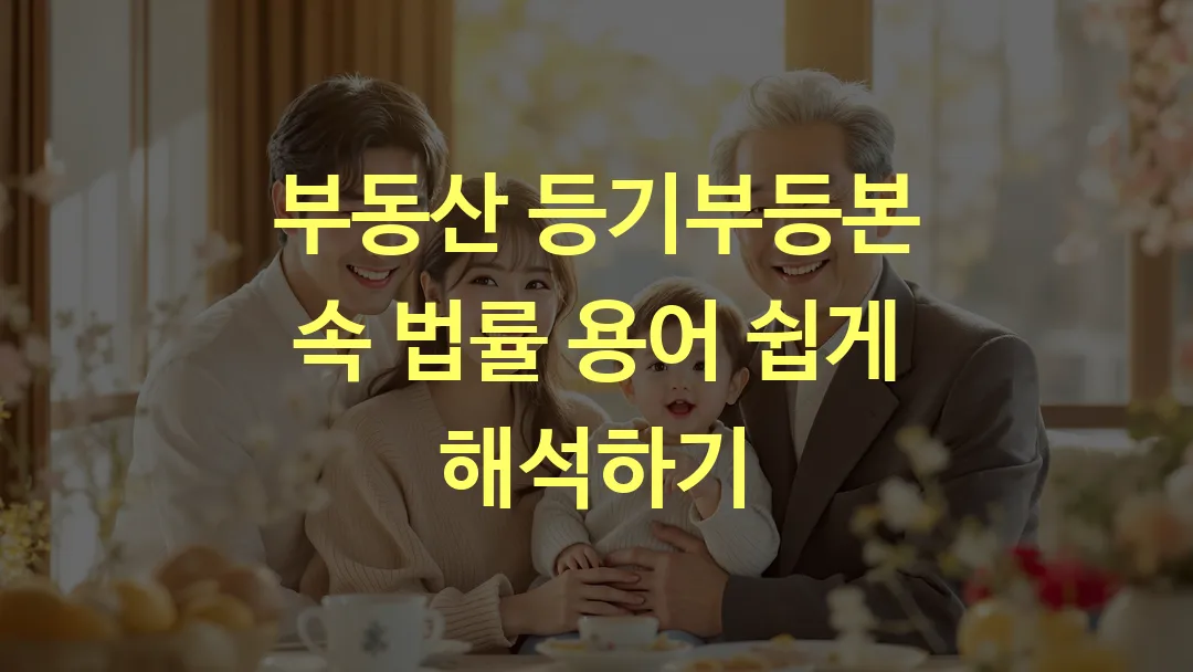 부동산 등기부등본 속 법률 용어 쉽게 해석하기