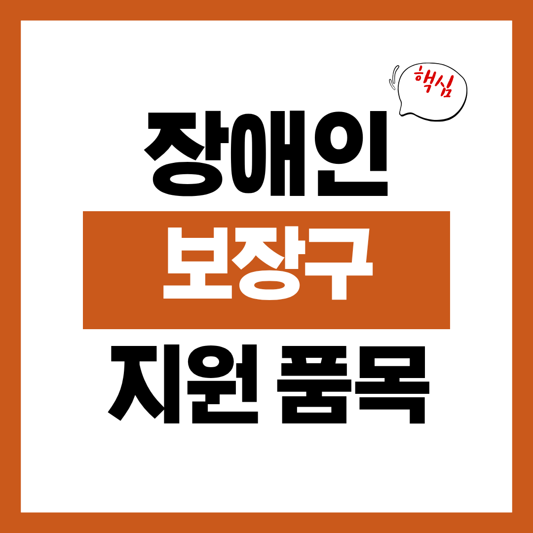 2026년 장애인 보장구 지원 품목 신청방법 한눈에 정리