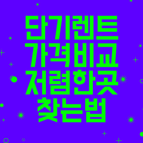 단기렌트-가격비교