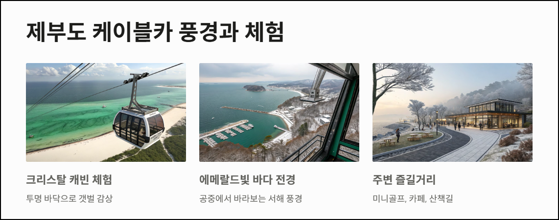 제부도 케이블카 풍경과 체험