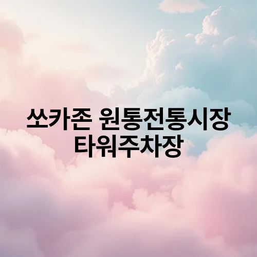 쏘카존 원통전통시장 타워주차장