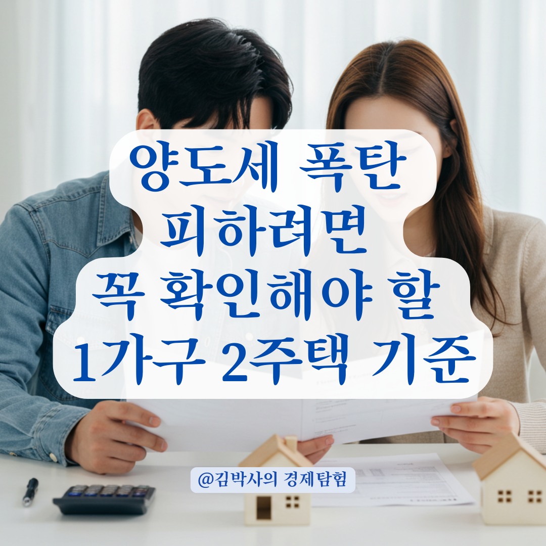 1가구 2주택 오해로 인한 양도세 폭탄, 피하려면 꼭 알아야 할 기준.