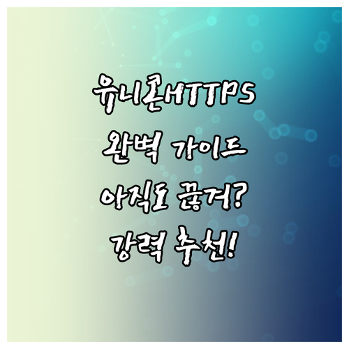 유니콘 HTTPS 올바른 사용법과 끊..