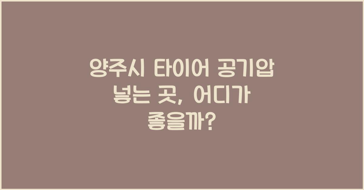 양주시 타이어 공기압 넣는 곳
