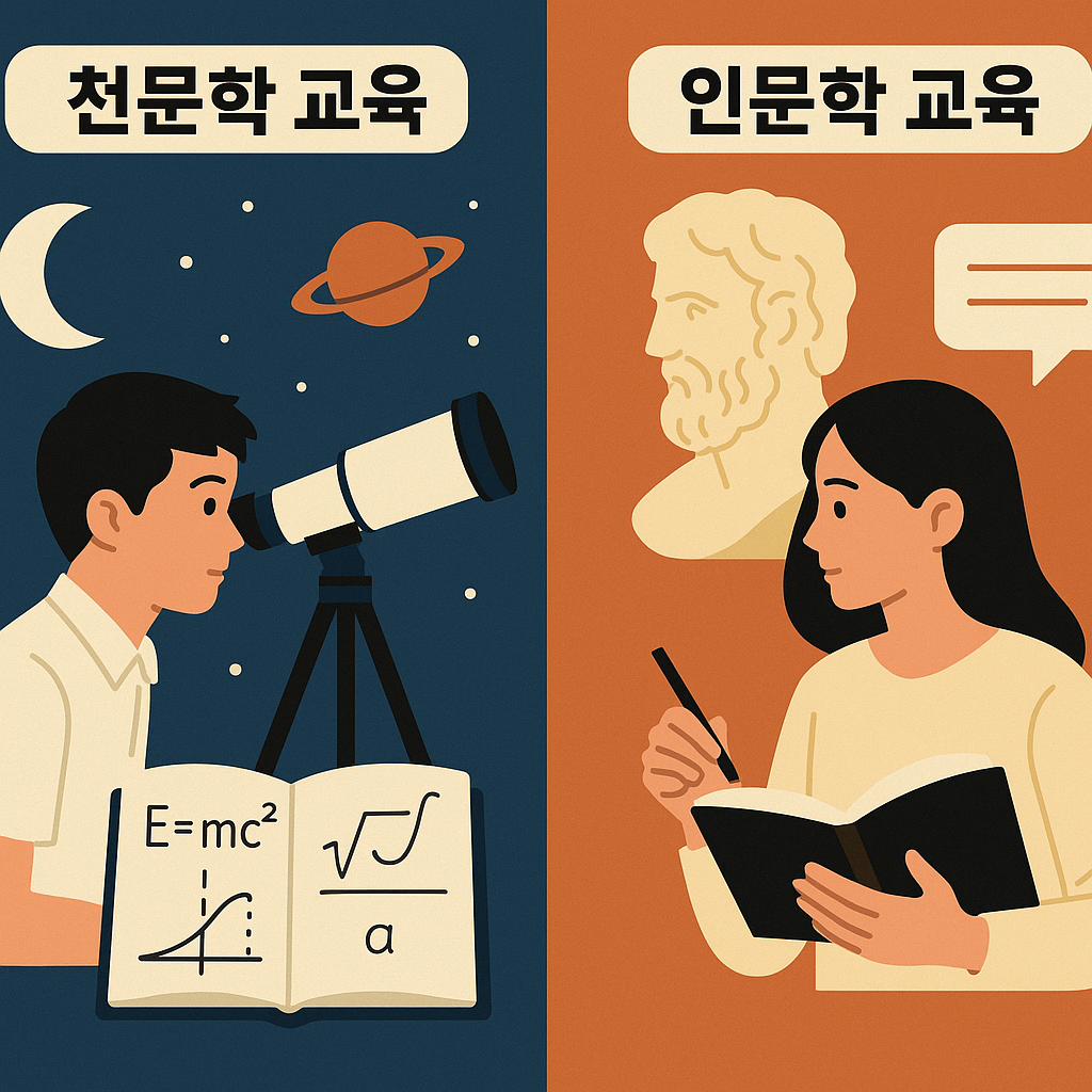 천문학과 인문학 교육차이 이미지