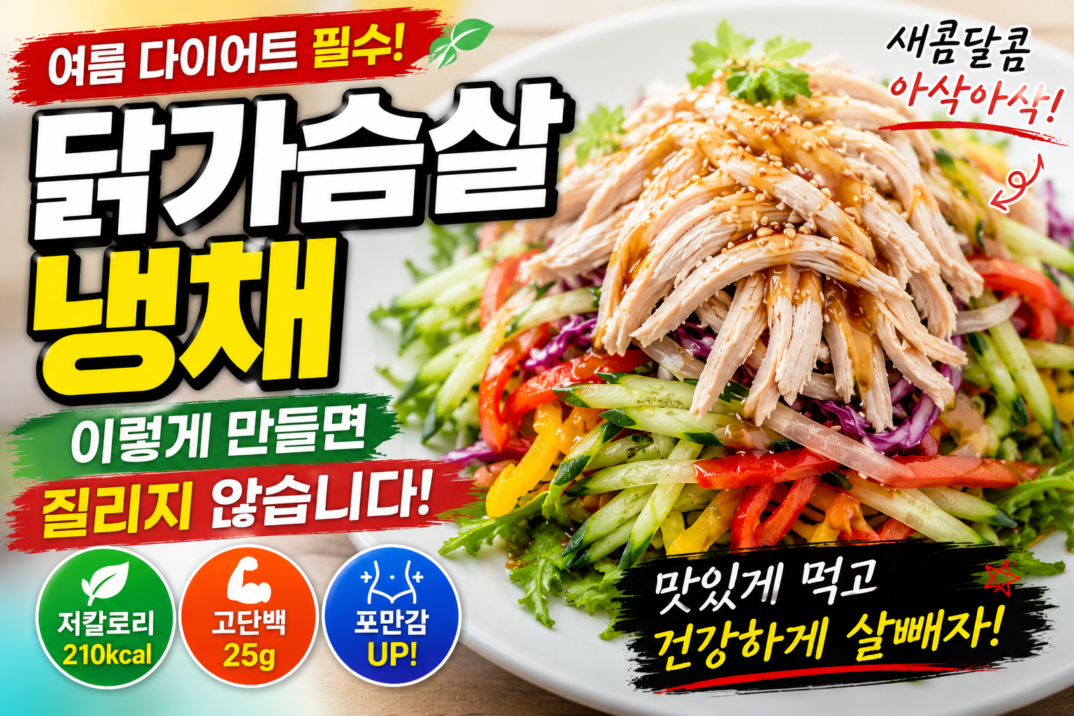 닭가슴살 냉채 이렇게 만들면 질리지 않습니다
