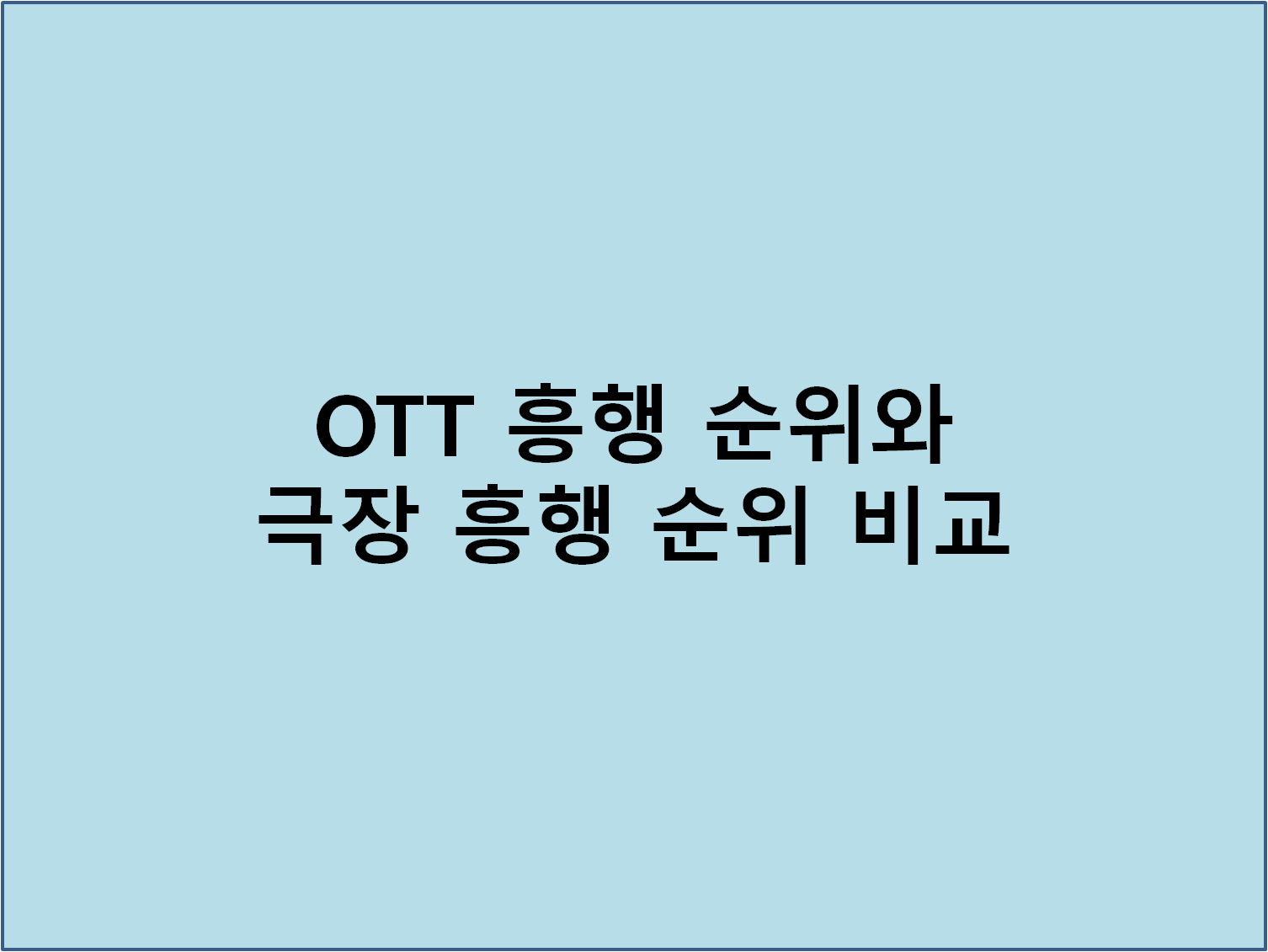 OTT 흥행 순위와 극장 흥행 순위 비교