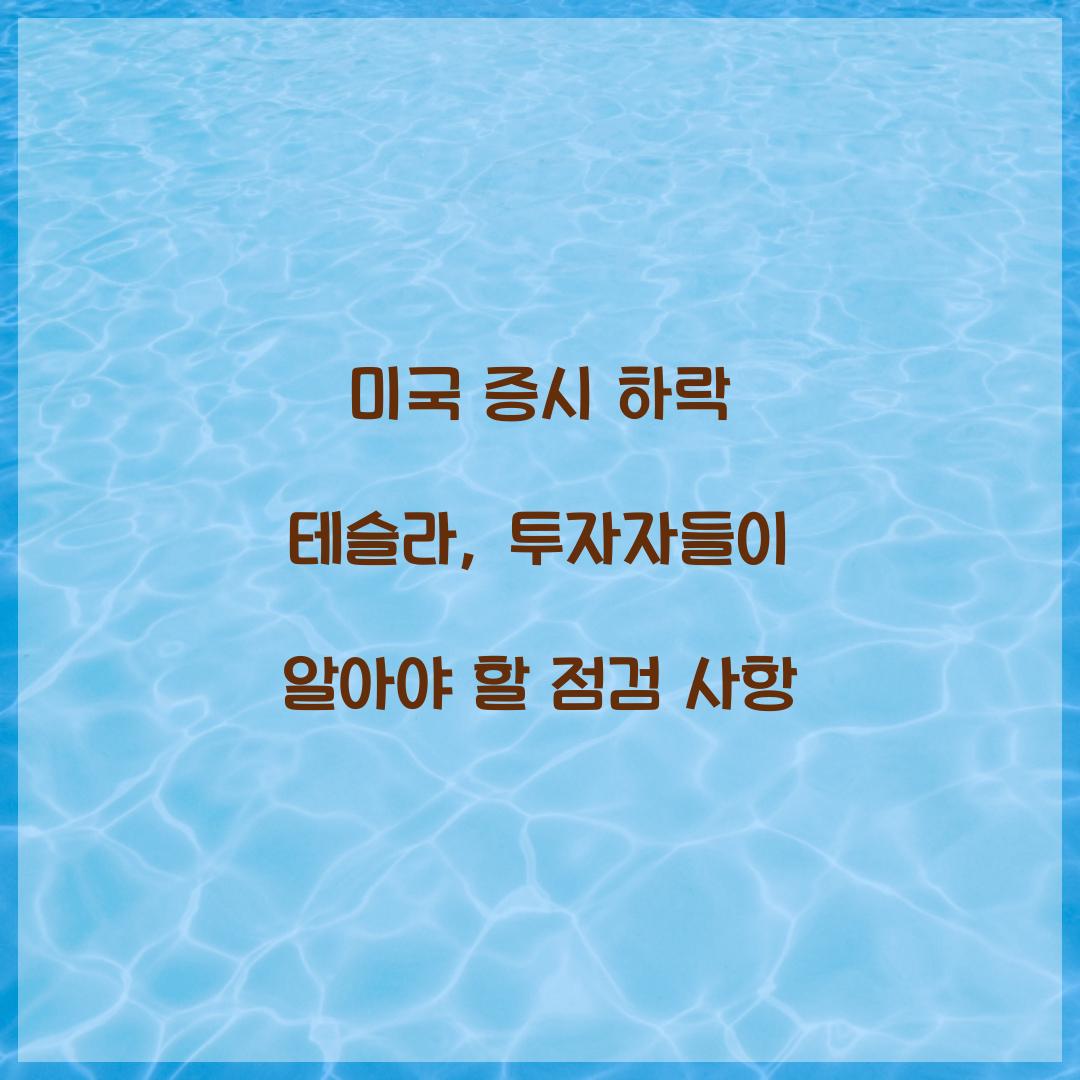 미국 증시 하락 테슬라