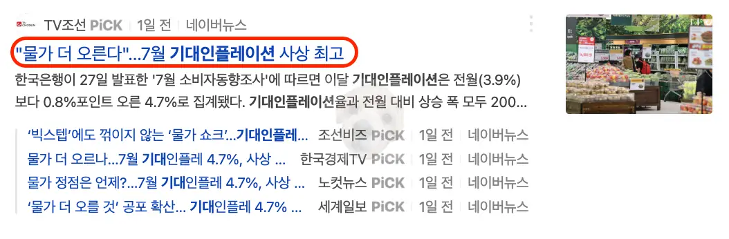 기대 인플레이션 사상 최대 관련 뉴스